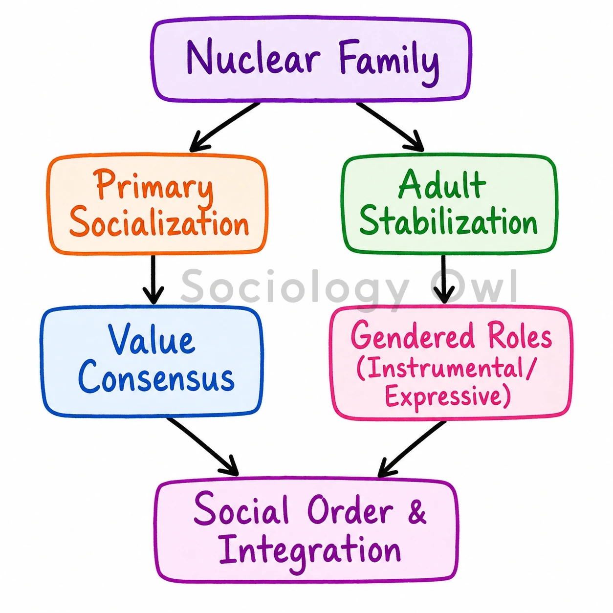 Q. What are the 'basic and irreducible' functions of the family as proposed by Talcott Parsons? Explain. 1