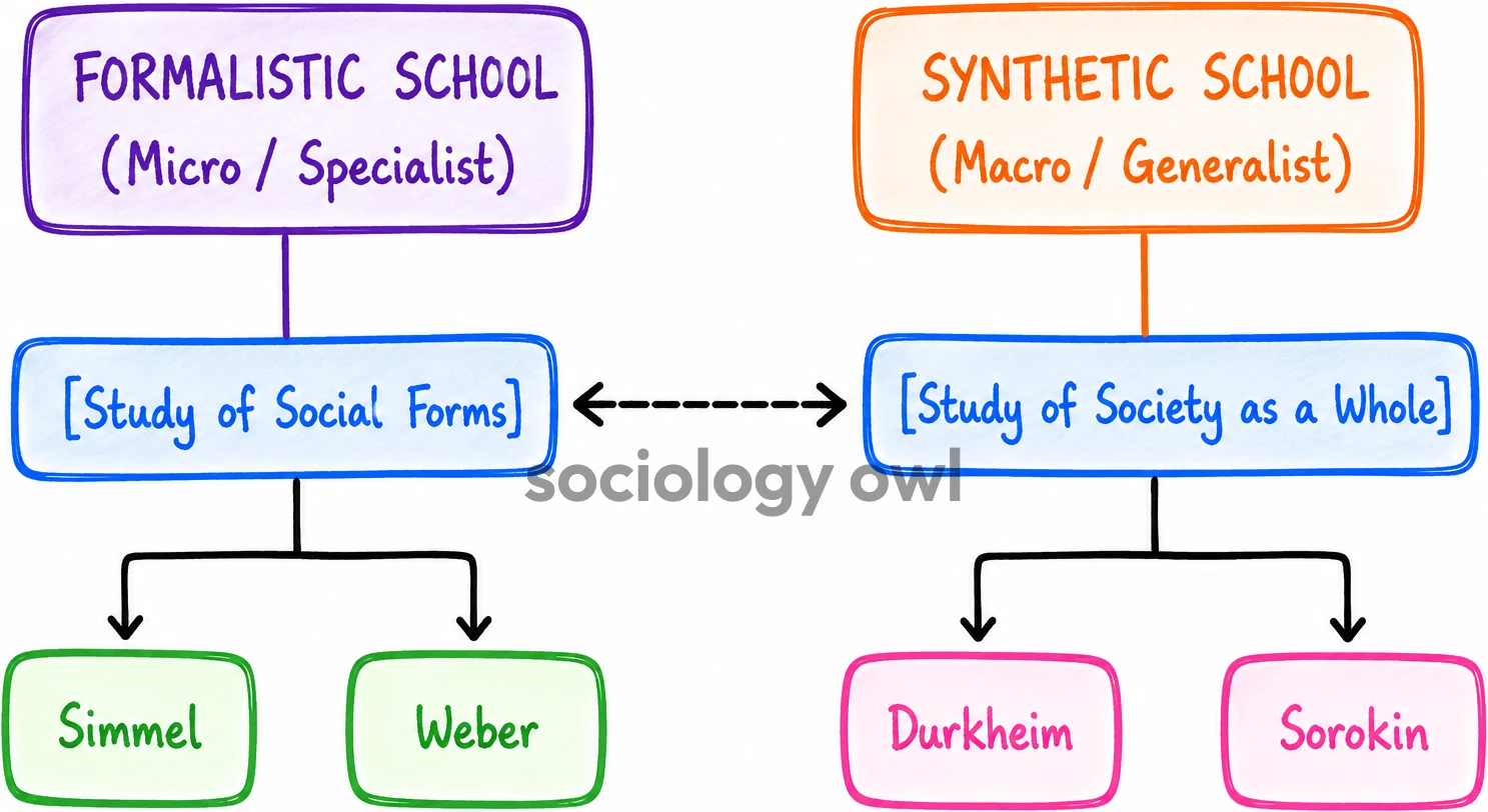 Scope of Sociology - Formalistic School & Synthetic School 14 formalistic-vs-synthetic-sociology-schools