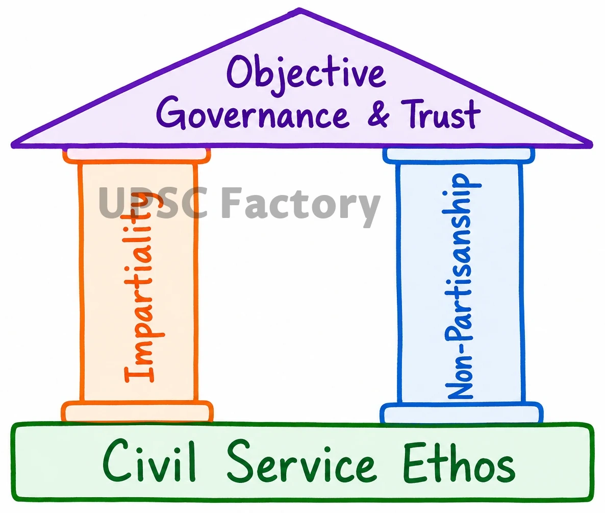 Q. Should impartial and being non-partisan be considered as indispensable qualities to make a successful civil servant? Discuss with illustrations. 1