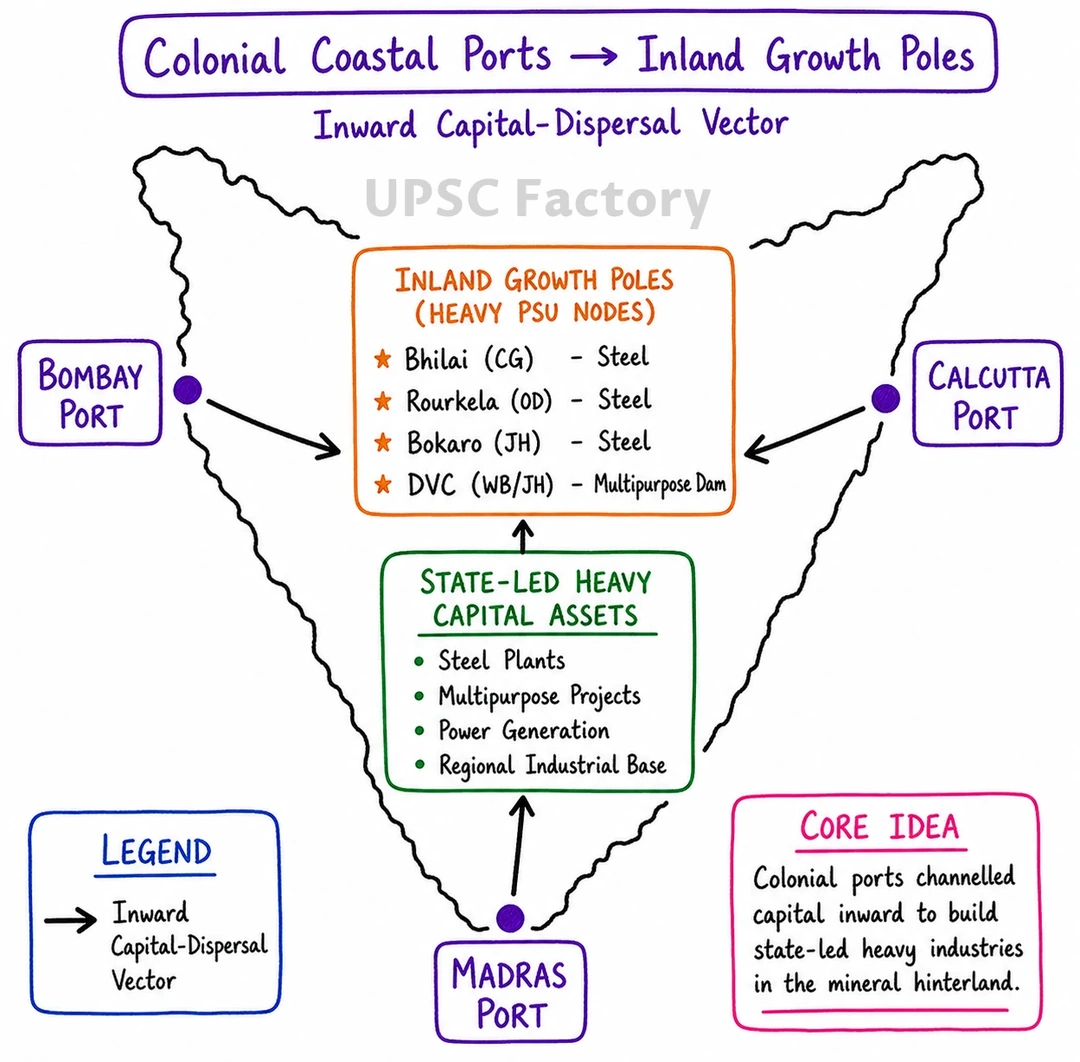 Q. The model of planned economy was adopted in India to address the regional imbalances left behind by colonial rule. Comment. 1