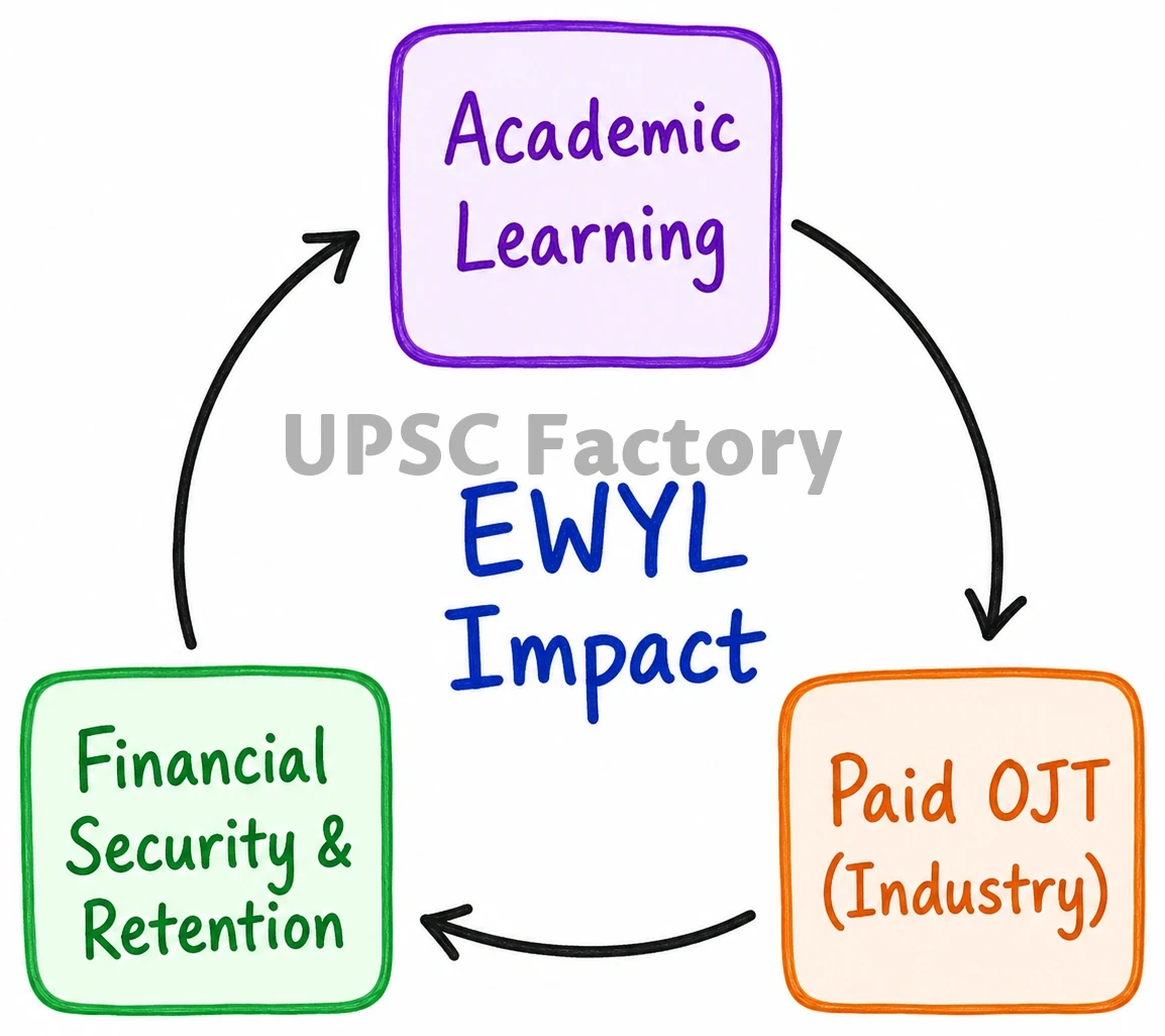 Q. “‘Earn while you learn’ scheme needs to be strengthened to make vocational education and skill training meaningful.” Comment. 1