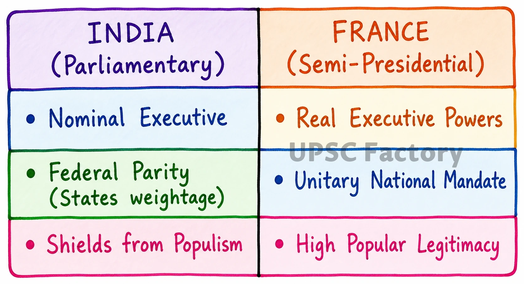 Q. Critically examine the procedures through which the Presidents of India and France are elected. 2