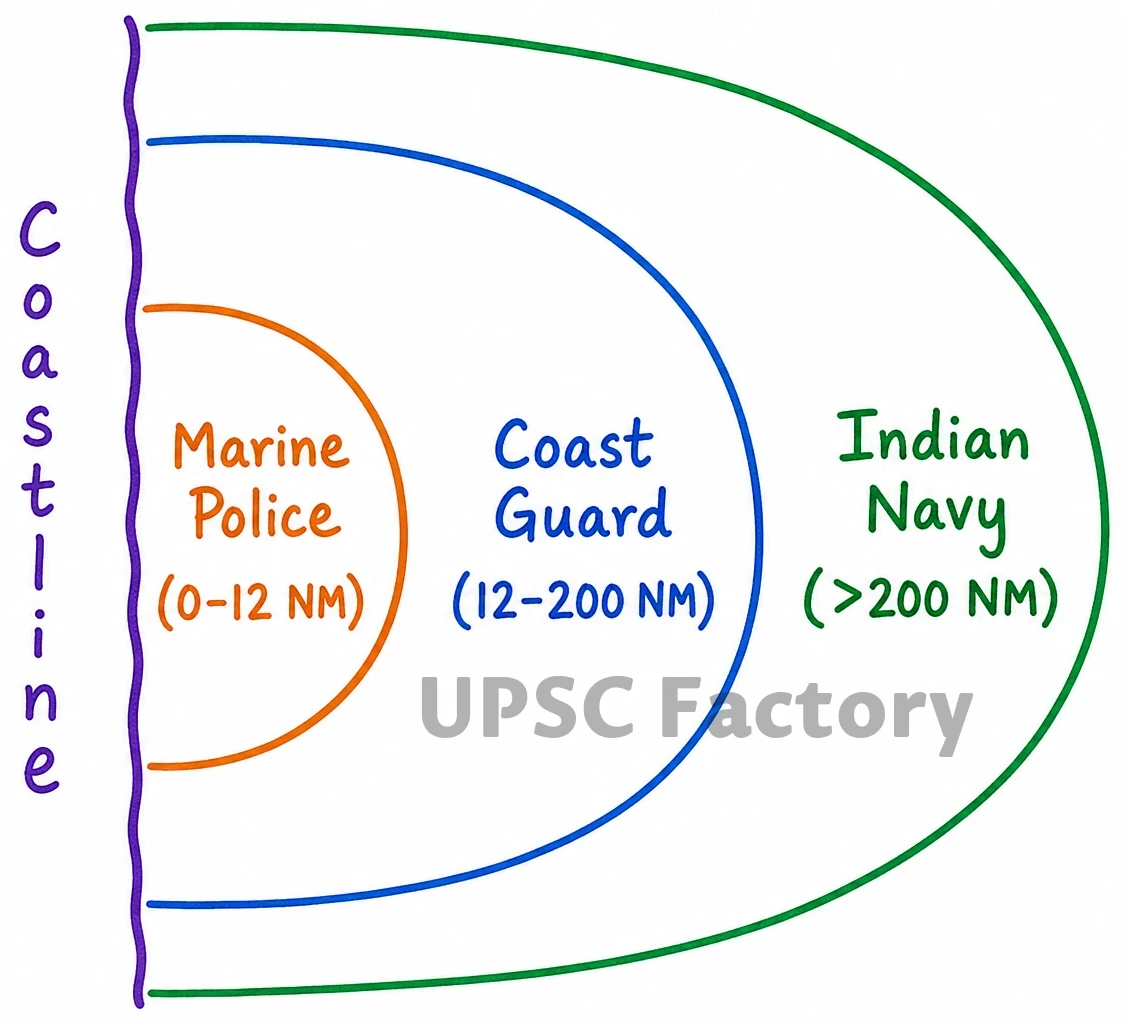 Q. Why is maritime security vital to protect India’s sea trade? Discuss maritime and coastal security challenges and the way forward. 2