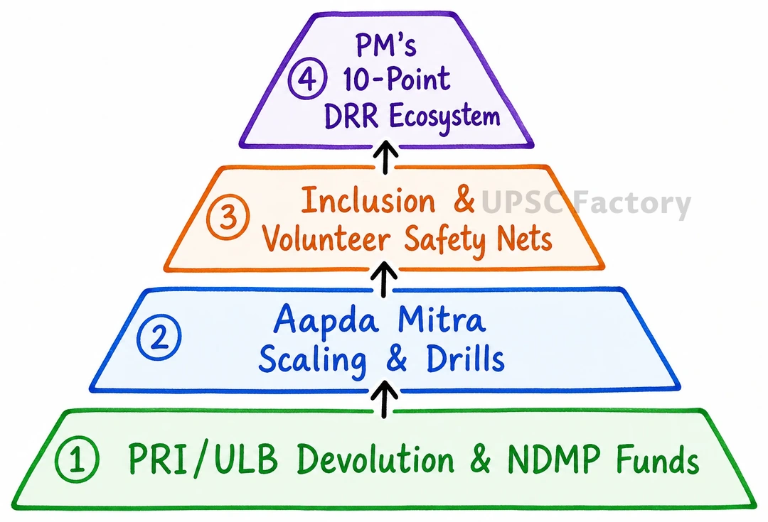 Q. “Community participation is the cornerstone of effective disaster management”. Analyse this statement with suitable examples from India. Also discuss the challenges to community participation and measures to strengthen it. 2